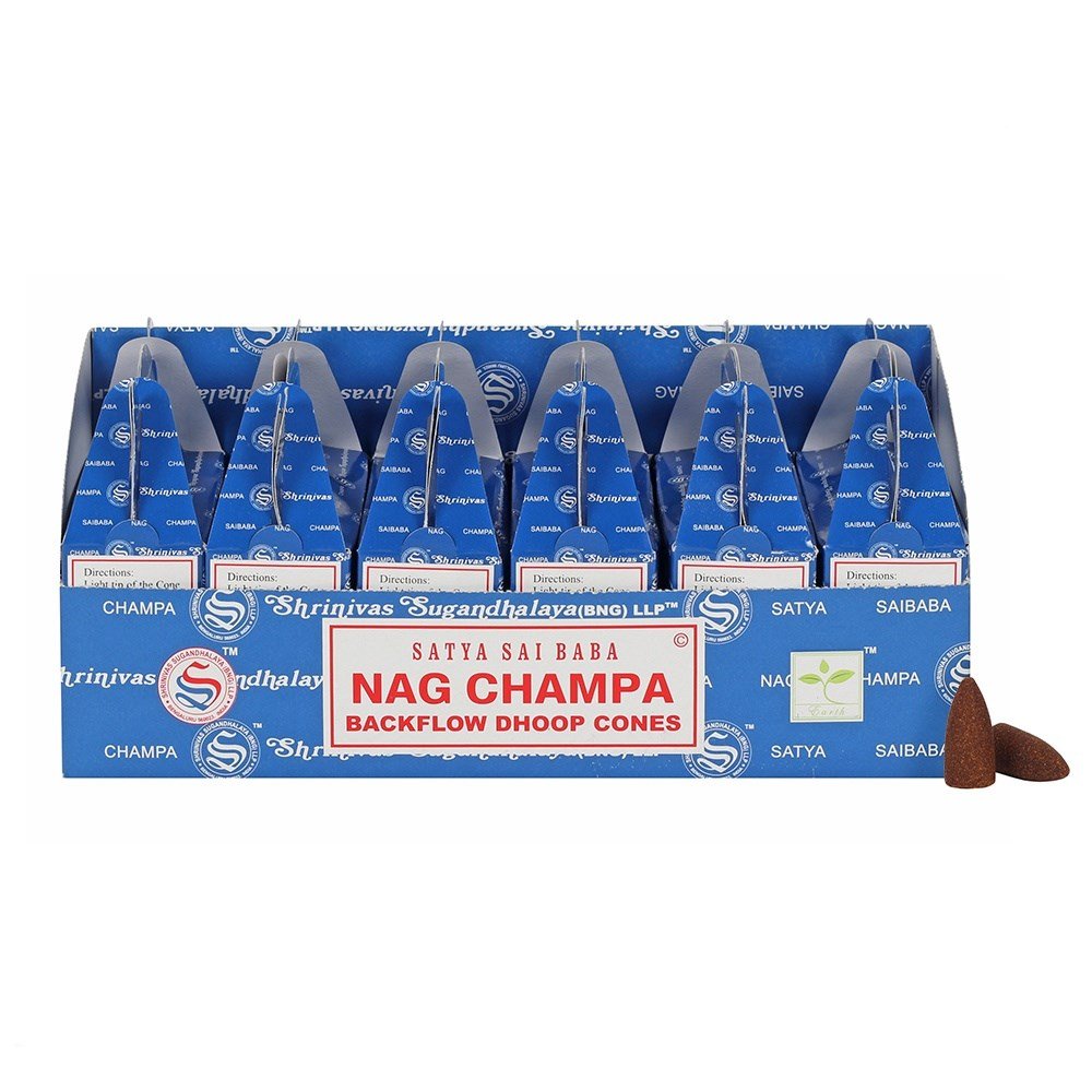 Satya Backflow Dhoop Cones - Nag Champa (24pcs)