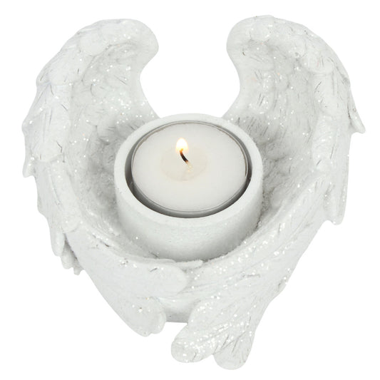 Glitter Angel Wings Candle Holder