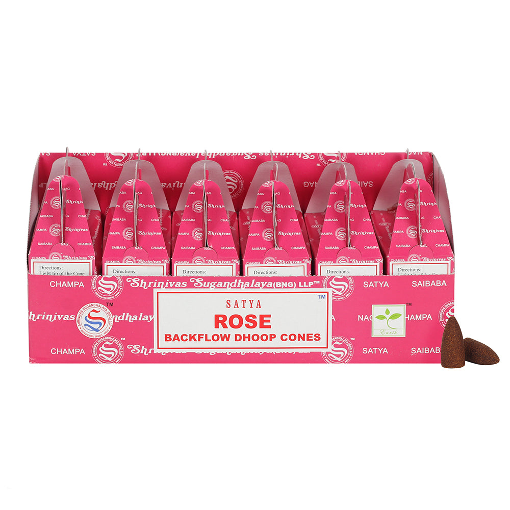 Set of 6 Packets of Satya Rose Backflow Dhoop Cones