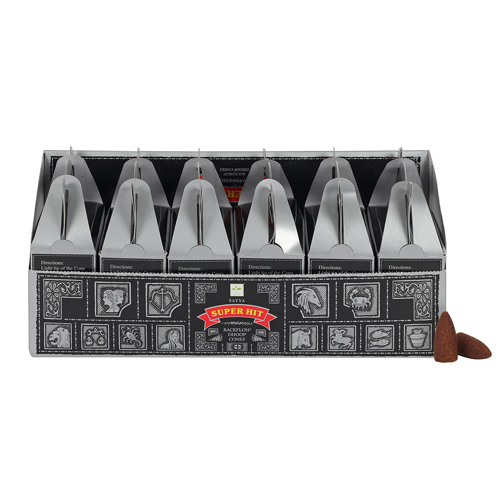 Satya Box of 6 Backflow Dhoop Cones - Assorted Fragrances