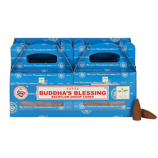 Set of 6 Packets of Buddha's Blessing Backflow Dhoop Cones by Satya