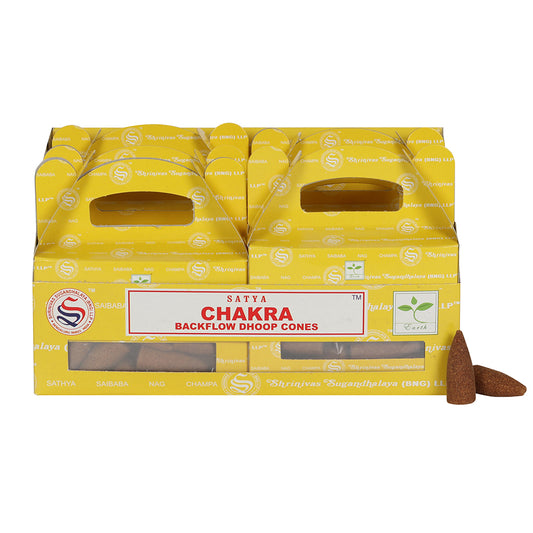 Set of 6 Packets of Chakra Backflow Dhoop Cones by Satya
