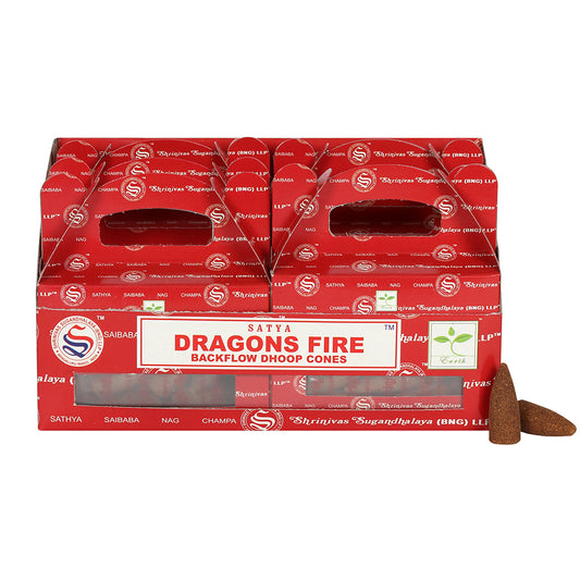 Set of 6 Packets of Dragons Fire Backflow Dhoop Cones by Satya