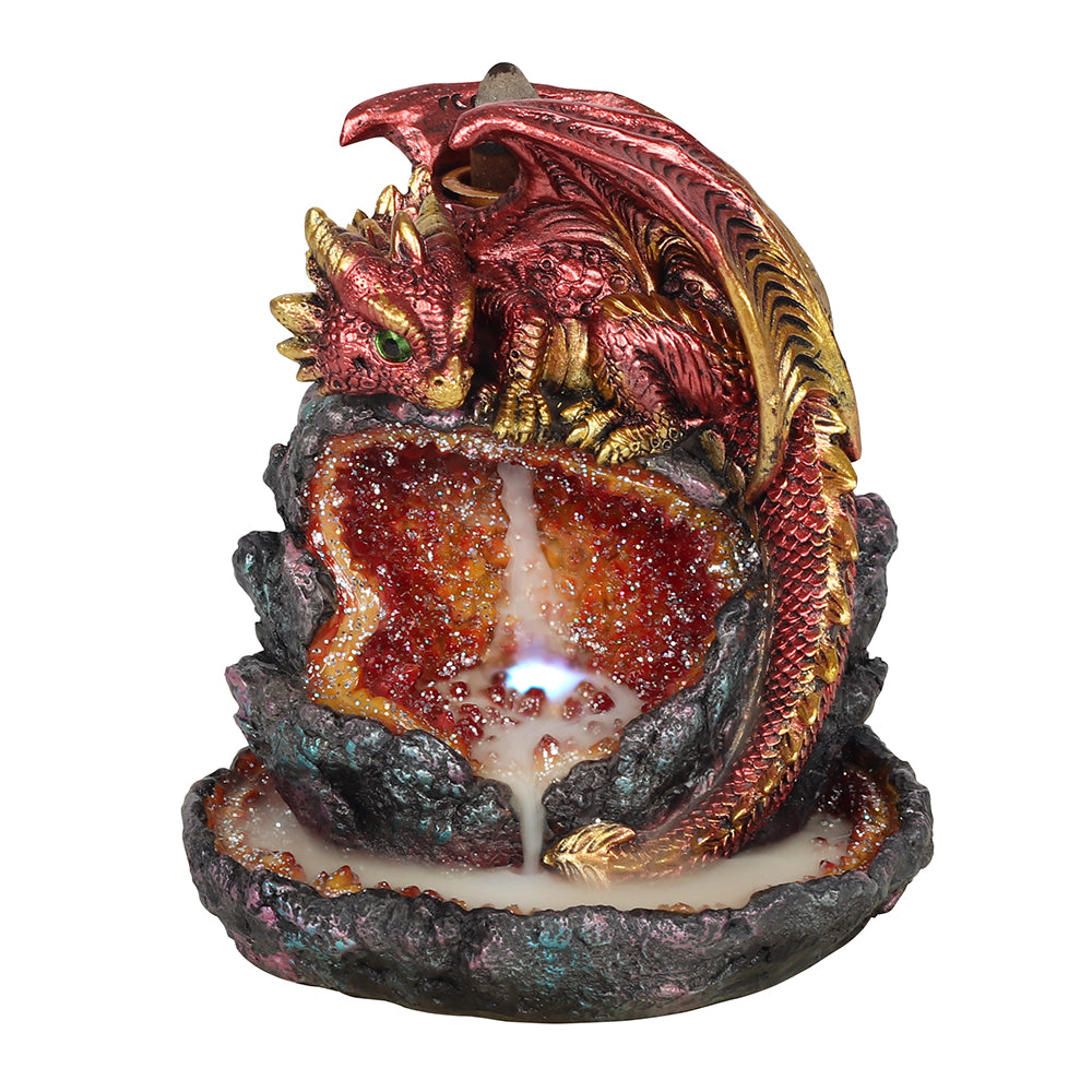 Red Dragon Backflow Incense Burner with Light