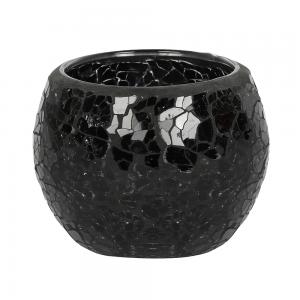 Black Crackle Glass Candle Holder- Assorted sizes