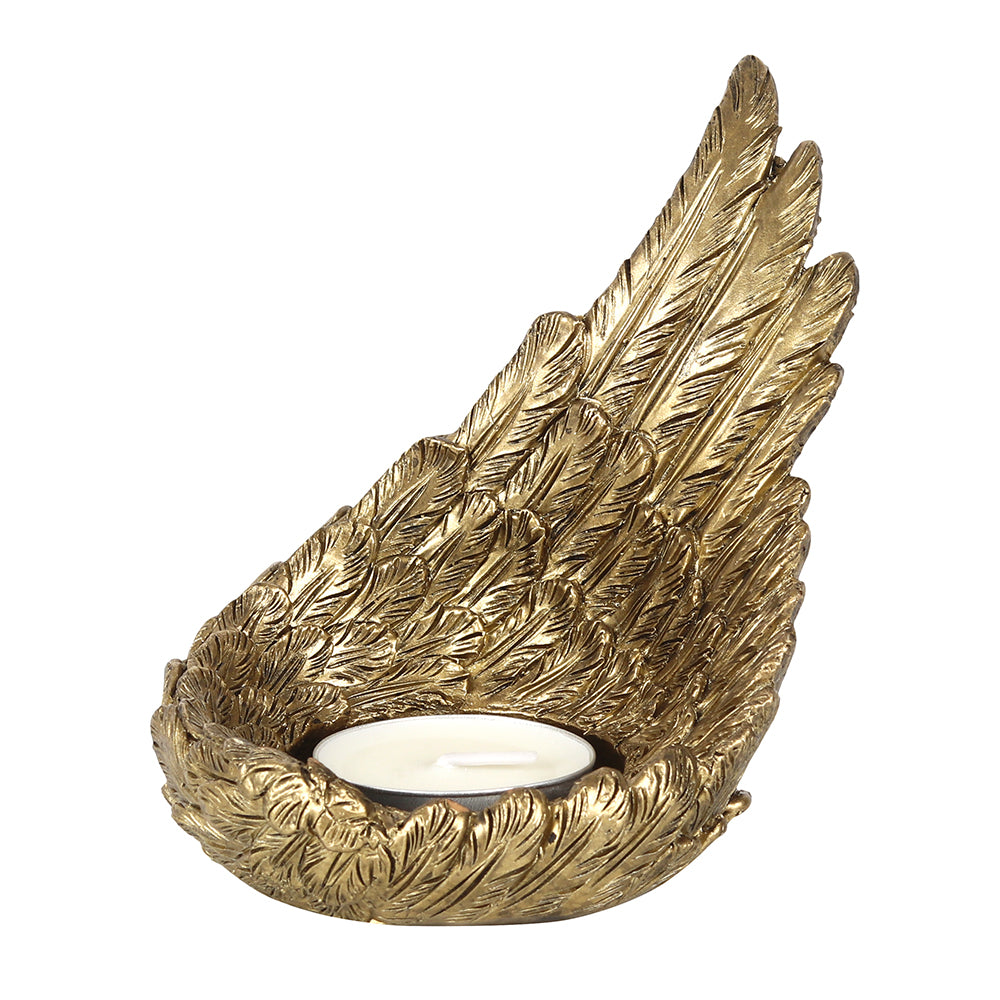 Gold Single Lowered Angel Wing Candle Holder- Assorted Styles