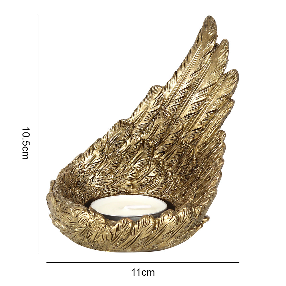 Gold Single Lowered Angel Wing Candle Holder- Assorted Styles