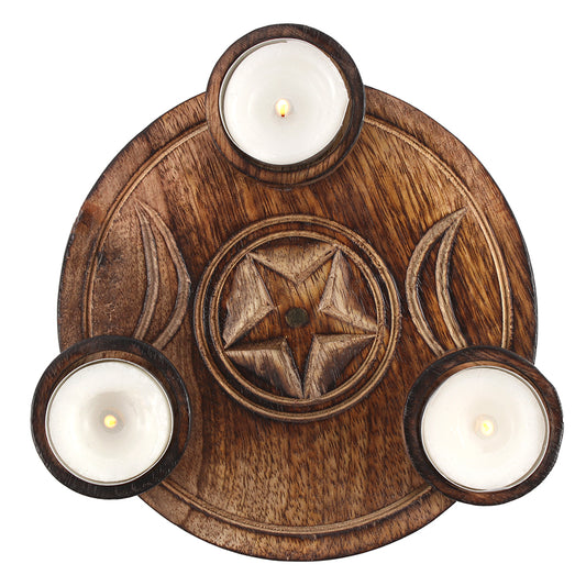 Triple Moon Tealight Candle Holder