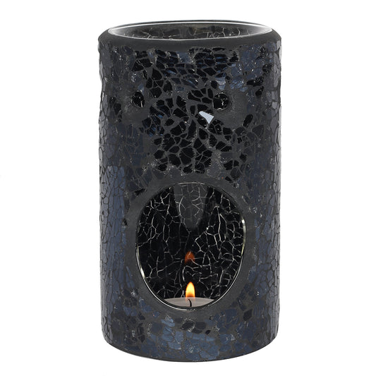 Black Crackle Glass Oil Burner (Assorted Styles)