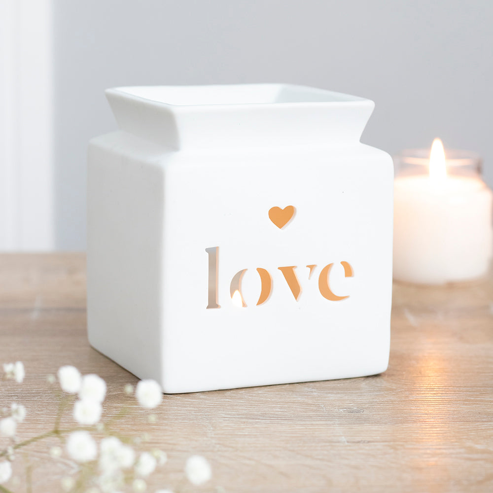 Love Cut Out Oil Burner (White/Grey)