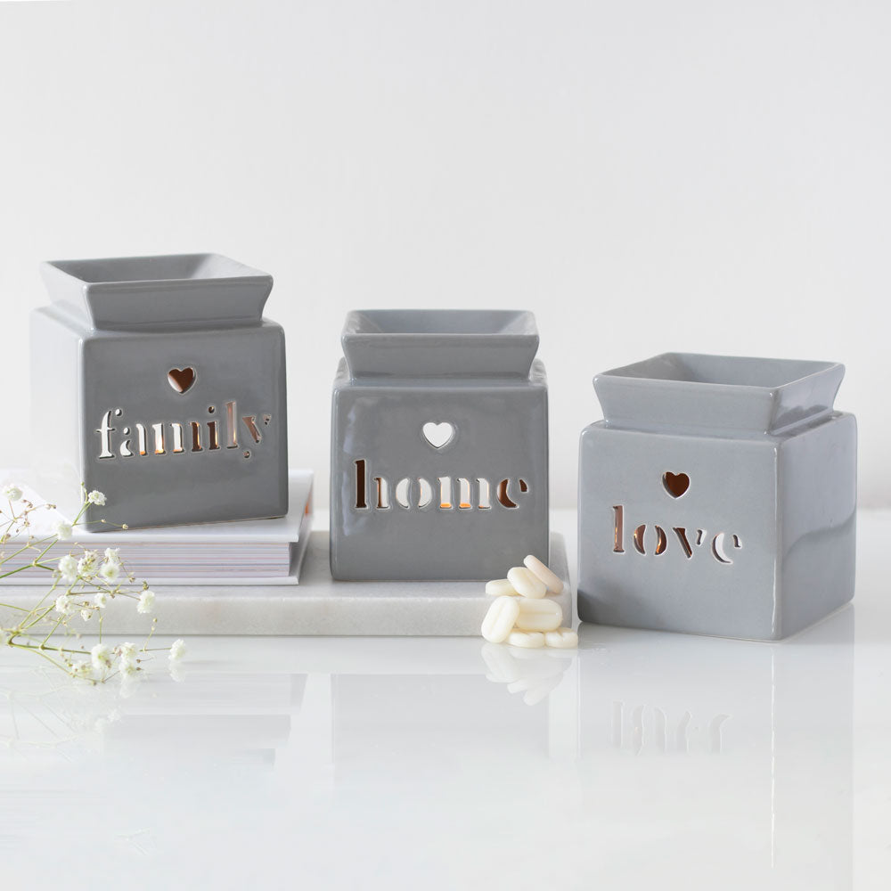 Love Cut Out Oil Burner (White/Grey)