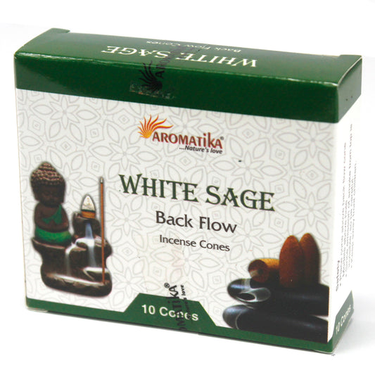 Aromatika Backflow Incense Cones - White Sage
