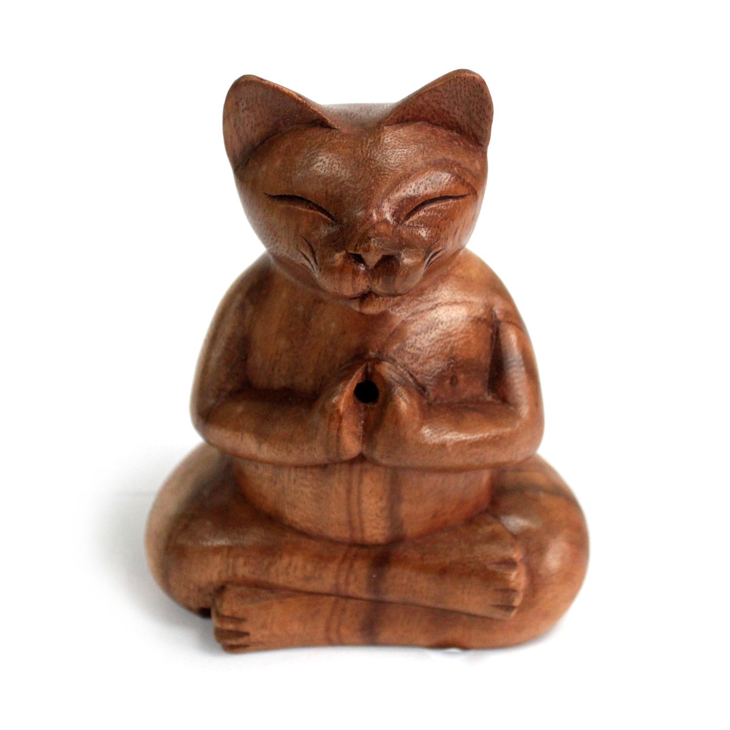 Wooden Carved Incense Burners - Yoga Cat