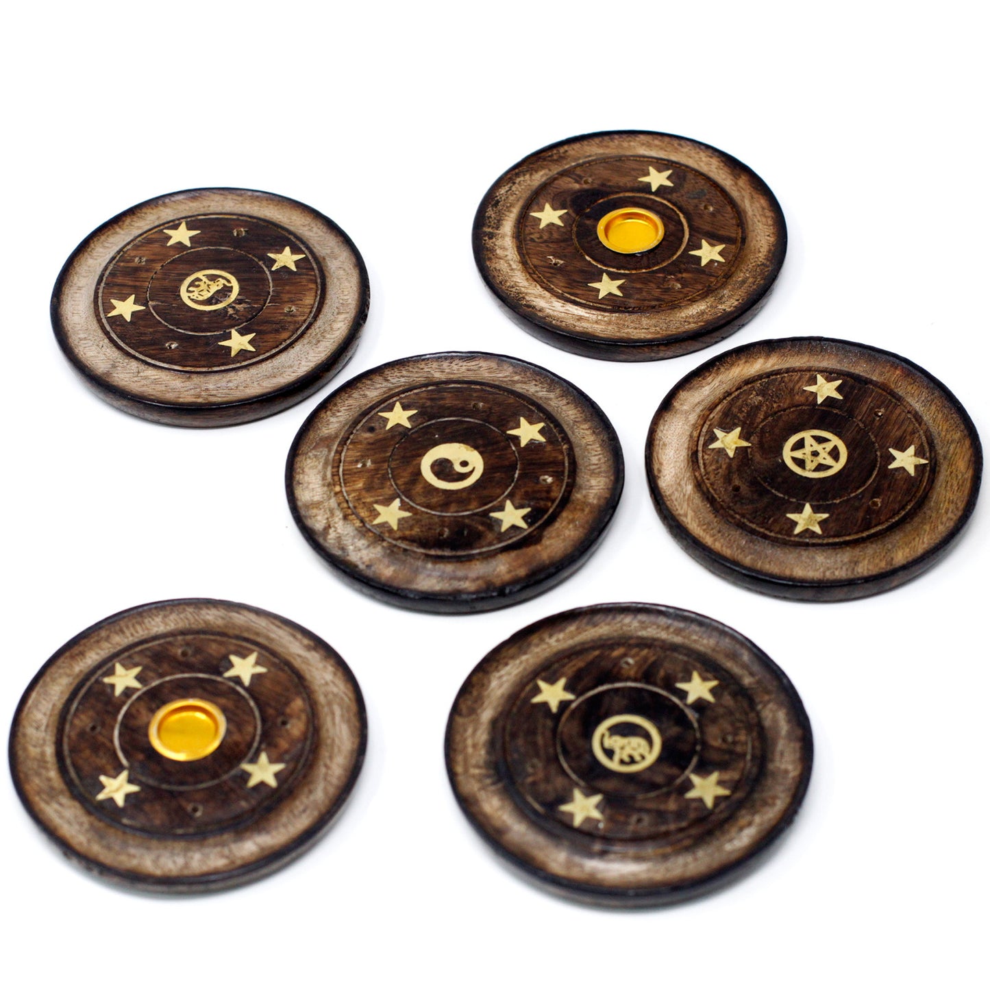 Mango Wood Disc 10cm (Cone & Incense)