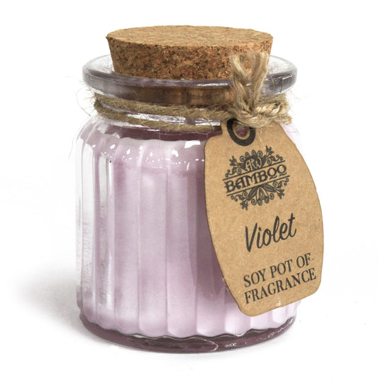 Violet Soy Pot of Fragrance Candles (Pair)