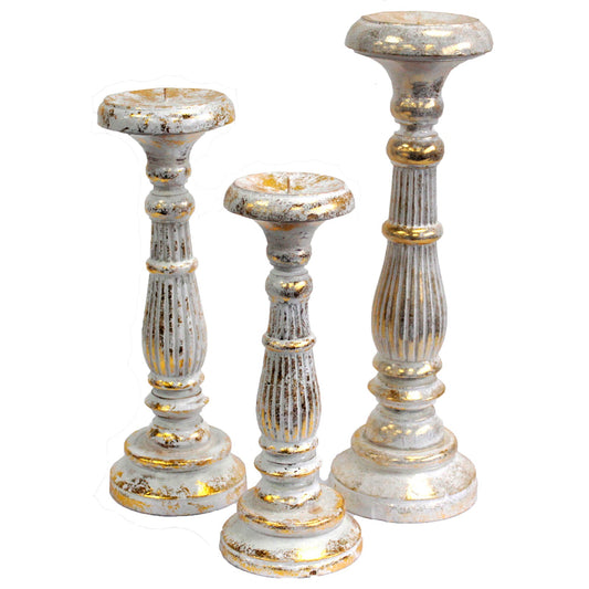 Small Candle Stand - White Gold