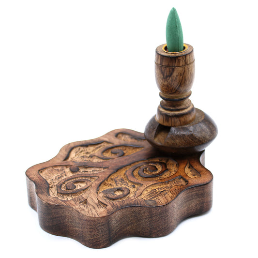 Small Mango Wood Backflow Burner - Tree of Life